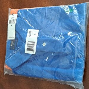 Polo Ralph Lauren polo blue multi, M, blue, white, and orange